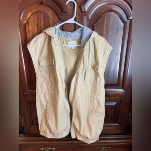 Aerie Tan Hooded Vest